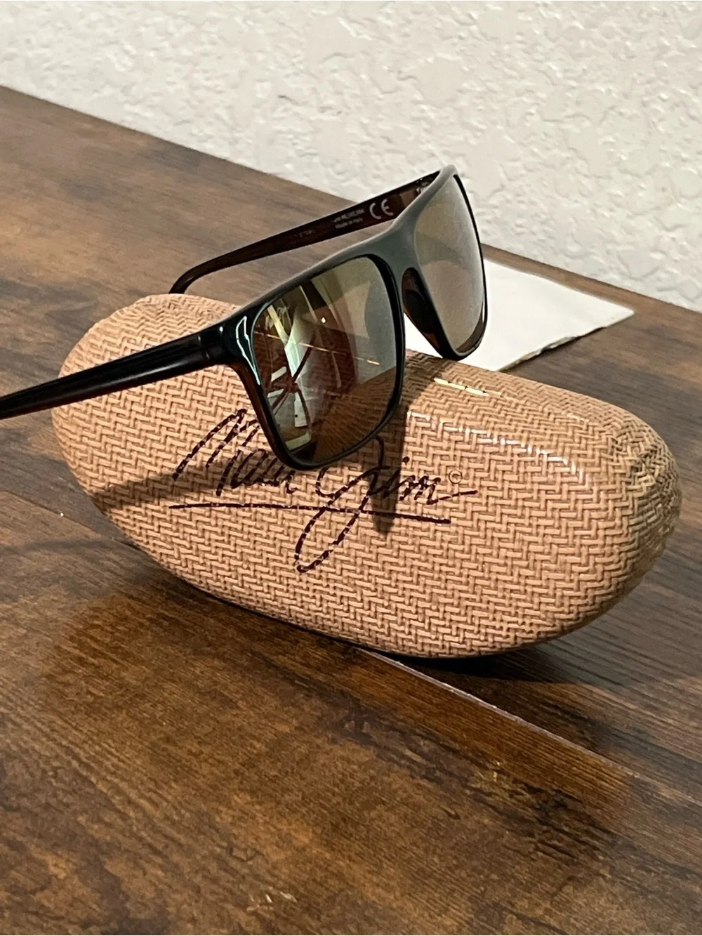 Maui Jim Black Frame Sunglasses with Brown Lenses